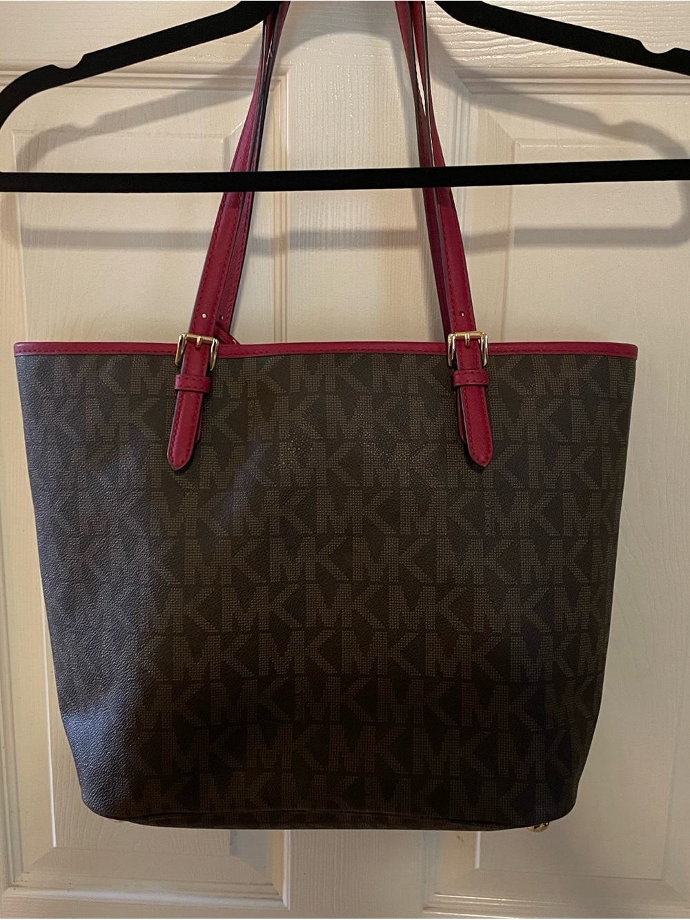 Never used! Michael Kors Brown MK Logo Tote with duster bag. - Picture 4 of 8